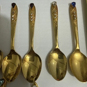 Vintage Viners Of Sheffield England vergoldete Demitasse Löffel 12 Stück - Bild 1 von 11