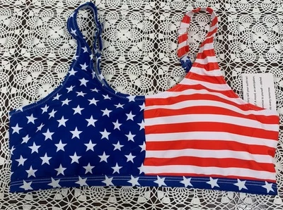 Swimsuit Top Bra. Women's Vimpunec. XL. NWT. Red,white & blue. Patriotic Padded - Image 1 of 4