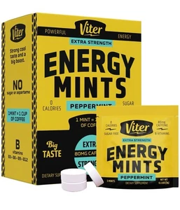 Viter Energy Extra Strength Caffeine Mints - Boosts Energy & Freshens Breath 90 - Picture 1 of 7