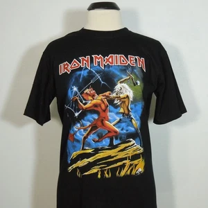 IRON MAIDEN Run To The Hills M MEDIUM T-Shirt Black Mens Band Logo - Picture 1 of 7