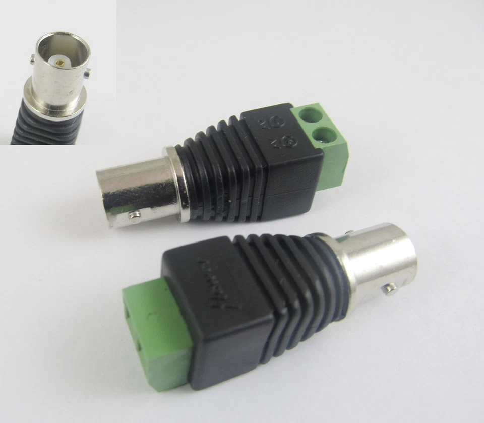 10x Coax CAT5 To CCTV Coaxial Coax Camera BNC Female Jack Video Balun Connector - Image 1 of 4