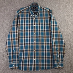 Gap Mens Shirt Large Adult Check Slim Fit Button Up Long Sleeve Cotton Top - Picture 1 of 12