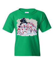 Snowman Family Youth T-Shirt Let It Snow Merry Christmas Xmas Holiday Kids Tee