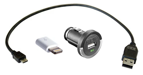 Apple MD820ZM/A Lightning Adapter + Micro USB Kabel 0,3m kurz + KFZ Ladeadapter - Bild 1 von 1