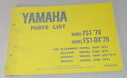 Catalogue Des Pièces / Rechange List Yamaha Fs1/Fs1-Dx Année 1979 Support