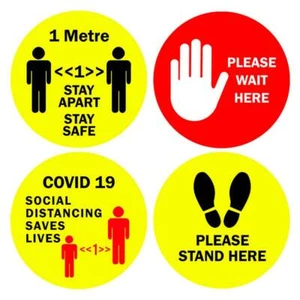 COV ID 1 METER BITTE WARTEN HIER STEHEN SOZIALE ENTFERNUNG BODENAUFKLEBER SHOP - Bild 1 von 10