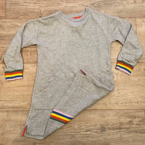 Bowden girls sweatshirt dress, size 8/9, gray/stripes - Picture 1 of 5