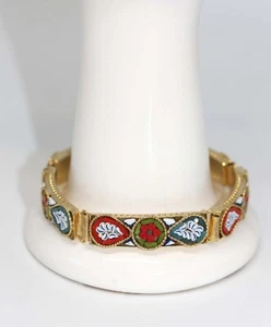MID 20TH C ITALIAN MICRO MOSAIC TOURIST PANEL BRACELET - ROMA af - Picture 1 of 17