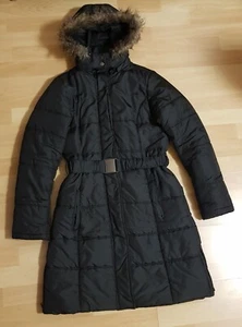Damen Winter Mantel Long Stepp Winterjacke Kapuze Gürtel Warm Gr. 38 wie Neu - Bild 1 von 24