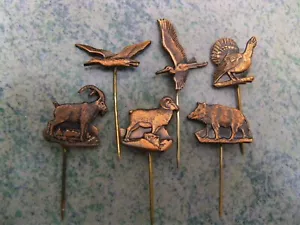 Vintage Hunting badges - Set of 6 pin badges - Picture 1 of 8
