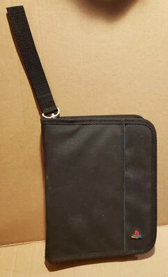 Sony Playstation Black Game Disc Carry Holder Zipper Case w/ Strap 2002 — 第 1/4 张图片