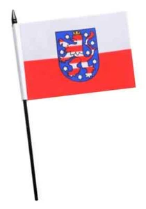 Thüringen Deutschland kleine Handflagge (6" x 4") - LETZTE PAAR - Bild 1 von 1