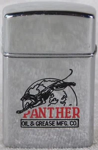 Vintage Panther Oil & Grease Fort Woth TX Advertising Lighter Unfired - Picture 1 of 9