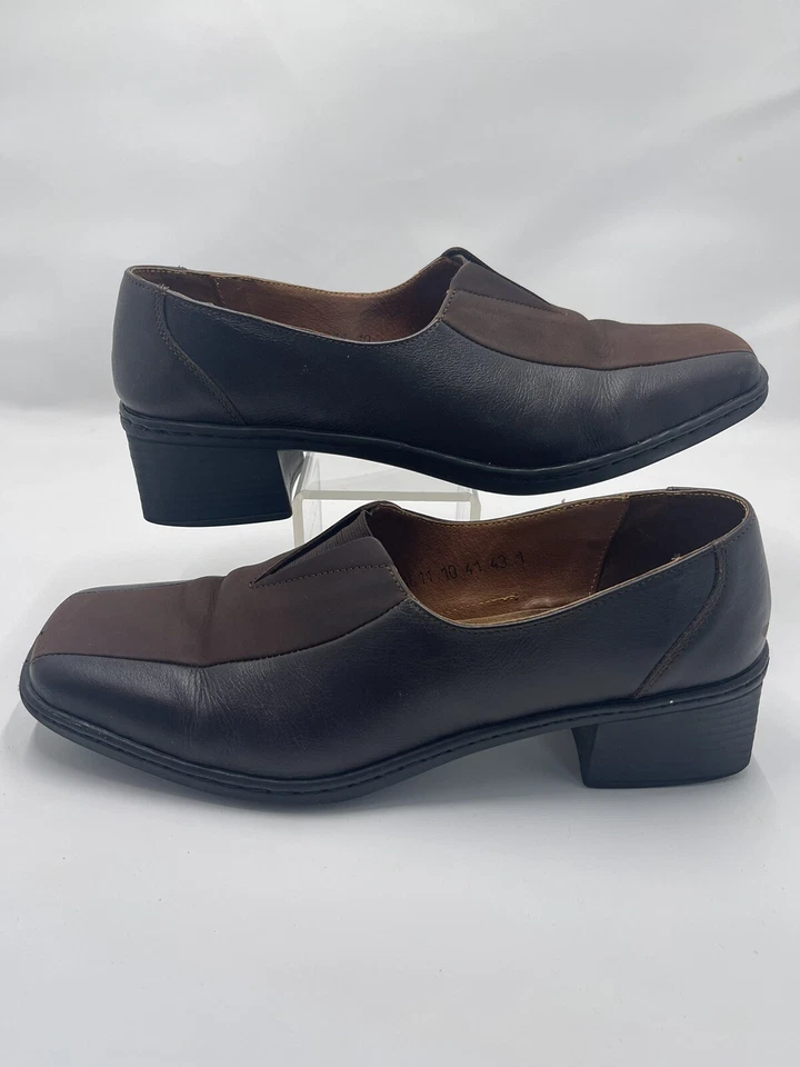 Josef Seibel Womens Leather Loafer Block Heel Chestnut Brown Sz 41 US 10 - Image 1 of 4