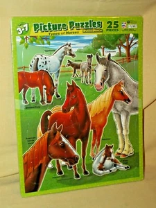 HORSE PUZZLE PATCH FRAME TRAY PICTURE 25 PC 1999 ARABIAN PALOMINO SHETLAND PONY. - Picture 1 of 4