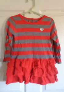 Vestito con volant rosso/grigio bambina - Carter's - Taglia 3T - Foto 1 di 1