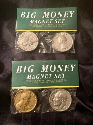BIG MONEY MAGNET SET (Quarter, Dime, Nickel & Penny  - Image 1 of 3