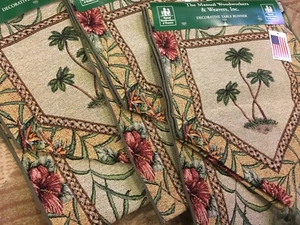 TROPICAL PALM Tapestry Table Runner - MANUAUL WOODWORKERS - MADE IN USA !!!!! - Picture 1 of 3