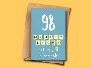 Divertida tarjeta de cumpleaños 98 nieta abuelo nieto hermana hija mamá - Imagen 1 de 1