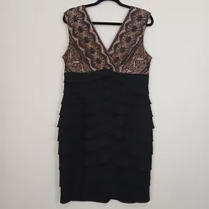 Jessica Howard Dress Women 14P Lace Formal Elegant Layered Ruffles Evening Wear - Picture 1 of 12