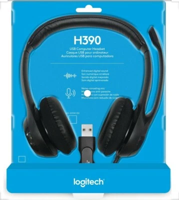 New NIB Logitech USB Headset H390 with Noise Cancelling Mic - Image 1 of 4
