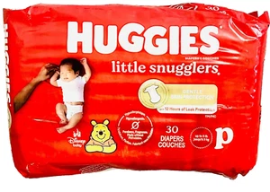 Huggies Little Snugglers Baby Diapers Size P, Up to 6 Pounds, 30 Diapers - Picture 1 of 3