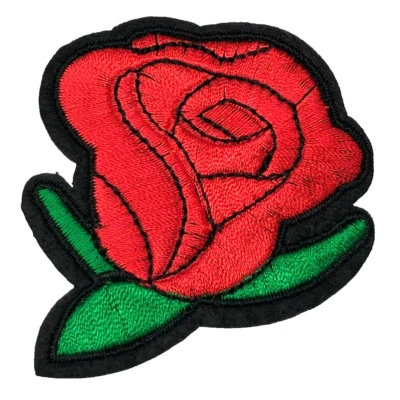 Patch Sew On Iron On Embroidered Clothing Hats Jackets Coat  ROSE FLOWER A140 - Image 1 of 3