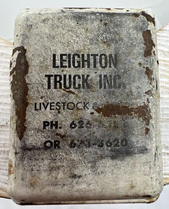 LEIGHTON LKW Werbung Metall Clip Vieh Bauernhof Viehtransport ALT - Bild 1 von 6