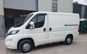 Black Side Bar + Amber Flush LEDs For Peugeot Boxer SWB 2014+  Stainless Steel - Picture 1 of 8