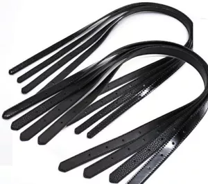 1 Pair Black Genuine Leather Shoulder Purse Handbag Bag Handle Strap 71cm - Picture 1 of 7