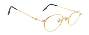 Neue authentische seltene Alain Delon 3574 3 Vintage matt gold Metall runde Brille - Bild 1 von 6
