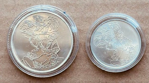 Set Of Two 1994 ISRAEL Binding of Isaac 2 & 1 Sheqalim Silver Coins - Picture 1 of 3