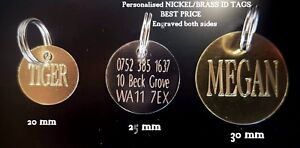 Engraved Personalised Pet Id Dog Puppy Cat Collar Name Disc Disk Tags Post Free!