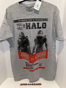 Halo Master Chief Vs Lock 2015 Fight Toe Gamer t-shirt EB Promo Microsoft L NEW - Picture 1 of 7
