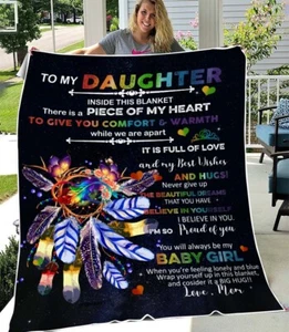 Colorful Dreamcatcher Blanket To My Daughter Gift From Mom Fleece Blanket - Picture 1 of 2