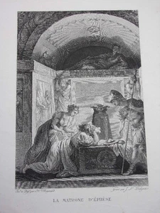 GRAVURE FRAGONARD 1840 / LA MATRONE D'EPHESE - Imagen 1 de 2