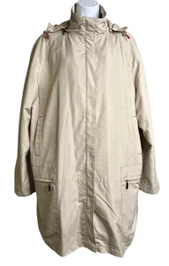 Regent Park Trench Rain Coat Zip Out Liner and Hood Womens Size 1X Beige - Picture 1 of 8
