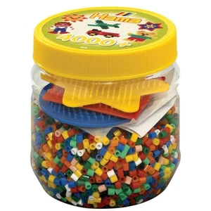 Hama Midi Bügelperlen, Dose mit Perlen und Stiftplatten, viereckig, rund und - Bild 1 von 5