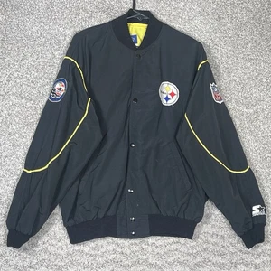 Giacca Vintage Pittsburgh Steelers Starter Uomo Large Nera Anni 90 NFL Football - Foto 1 di 10
