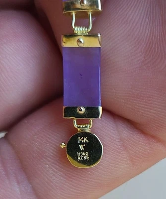 14K纯金天然玉手链 — 第 1/4 张图片