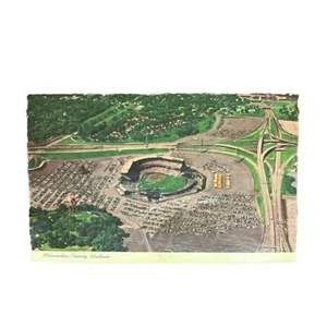 Vintage 70s Milwaukee Brewers Green Bay Packers Stadium Postcard Ephemera - Picture 1 of 2