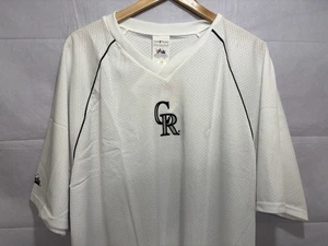 Colorado Rockies Jersey Majestic Men’s XL New Old Stock White Mesh NWT Vintge - Picture 1 of 11