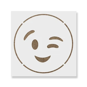 Plantilla Emoji Wink - plantillas Mylar duraderas y reutilizables - Imagen 1 de 5