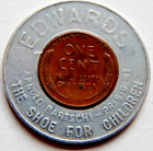 1951 D Encased Wheat Cent Edwards The Shoe For Children Arnold Bartschi-Presiden