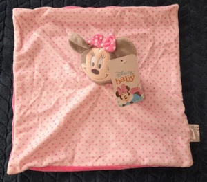 Disney Baby Minnie Mouse Comforter soft toy Pink Stars Rattle New - Picture 1 of 4