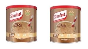 2 x SlimFast Cafe Latte Meal Replacement Shake Weight Loss Balanced Diet 365g - Picture 1 of 6