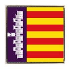 Mallorca Spain Silver Colour Square Badge With A Velvet Bag
