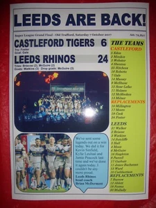 Castleford Tigers 6 Leeds Rhinos 24 - 2017 Grand Final - souvenir print - Picture 1 of 1