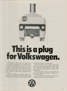 1972 Volkswagen VW First Plug In Car Computer Sensors Vintage Print Ad