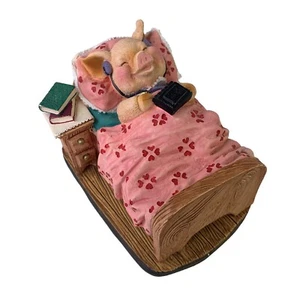 Vintage Doremi 1994 Schwein Figur Schweinchen in Decke Walkman im Bett hören - Bild 1 von 12
